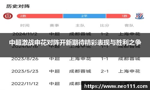 中超激战申花对阵开新期待精彩表现与胜利之争